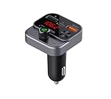 Technaxx Bluetooth 5.3 FM-Transmitter für das Auto mit USB-C-&USB-A-Laden, Deep Bass Boost, Freisprechfunktion, USB-Wiedergabe (64GB)-Unterstützung, Spannungsanzeige - Bluetooth Auto Adapter FMT1700BT