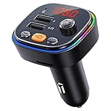 Contencinty Auto-Bluetooth-FM-Transmitter, Kabelloser Radioadapter mit Mikrofon und 2 USB-LadegeräTen, UniversalladegeräT, MP3-Musikplayer